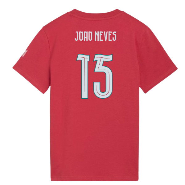 2026-2027 Portugal FtblCulture Tee (Red) - Kids (Joao Neves 15)-SoccerKits Hub | Buy Soccer Jerseys Online